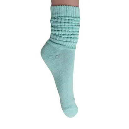 Mint Green Slouch Socks for Women Premium Cotton Knee High Boot Socks AO