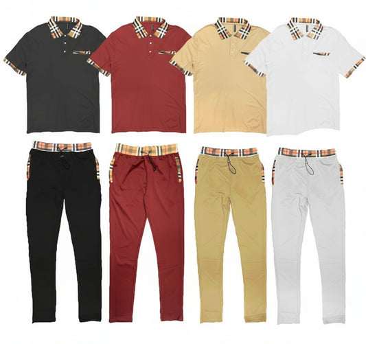 Checkered Polo and Pant Set AO