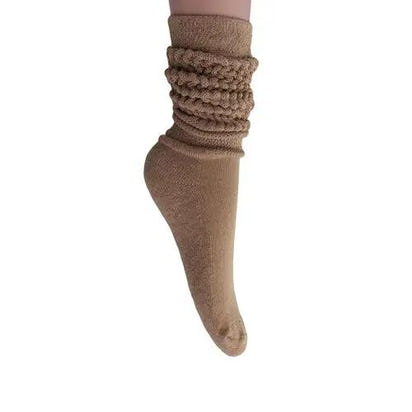 Beige Slouchy Scrunch Socks for Women Heavy Slouch Knee High Socks AO