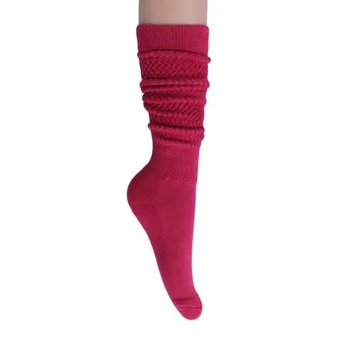 Fuchsia Slouch Socks for Women Boot Socks 2 Pairs Shoe Size 5 to 10 AO