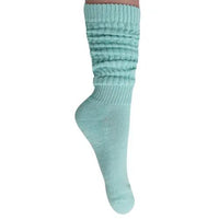 Mint Green Slouch Socks for Women Premium Cotton Knee High Boot Socks AO