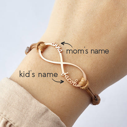 Mom Bracelet With Kids Names, Infinity Bracelet With Names,Mom Jewelry AO