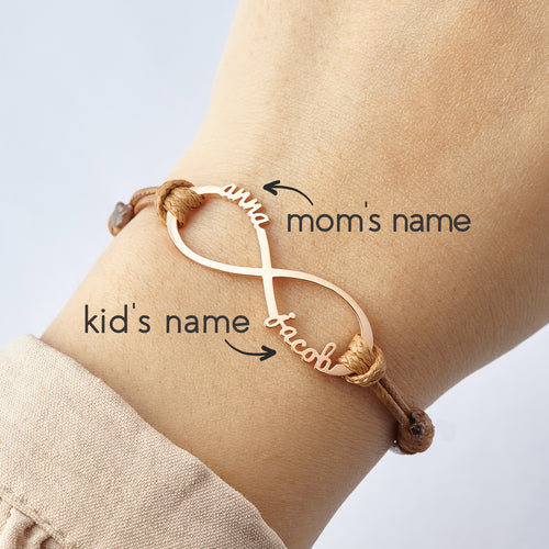Mom Bracelet With Kids Names, Infinity Bracelet With Names,Mom Jewelry AO