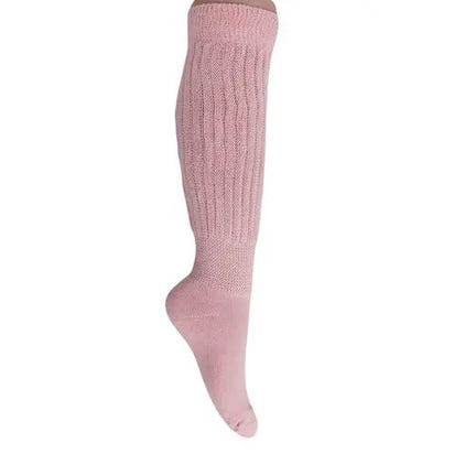 Pink Slouch Socks for Women Knee High Boot Long Cotton Scrunch Socks AO