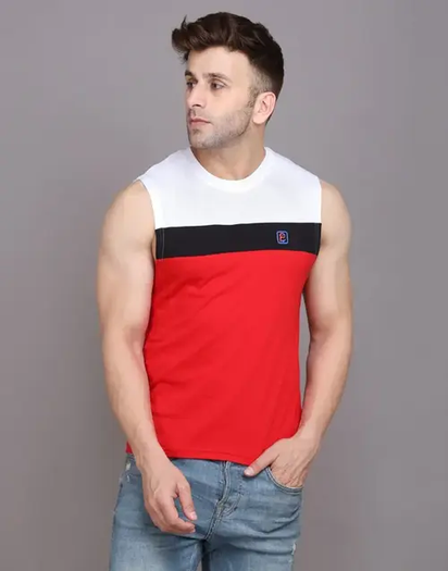Men's Sleeveless Pure Cotton T-shirt for Men (SIZE-S) AO