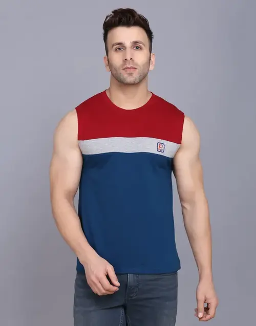 Men's Sleeveless Pure Cotton T-shirt for Men (SIZE-XL) AO