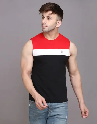 Men's Sleeveless Pure Cotton T-shirt for Men (SIZE-S) AO
