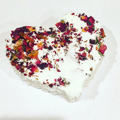 Rose heart bath bomb / organic bath bomb / AO
