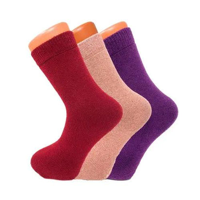 3 Pairs Women's Thermal Wool Crew Socks for Winter Size 5-7 Cozy and AO