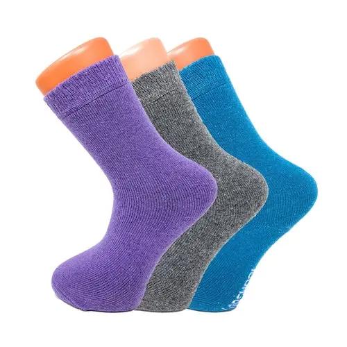 3 Pairs Women's Thermal Wool Crew Socks for Winter Size 5-7 Cozy and AO