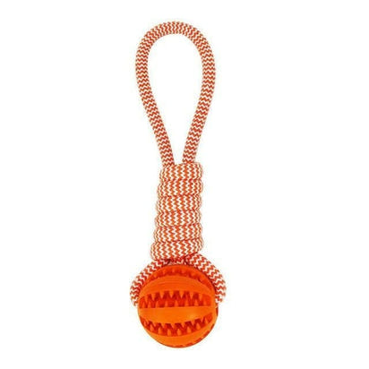 Durable Rubber Ball Chew Toy with Cotton Rope AO