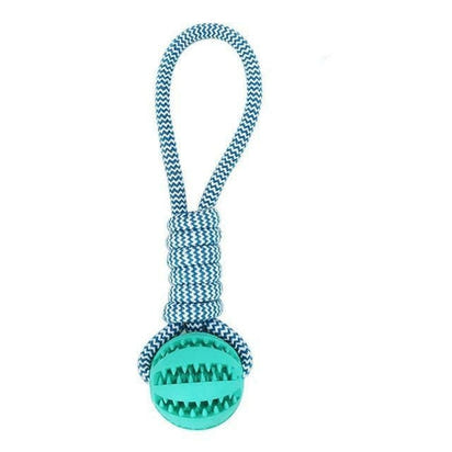 Durable Rubber Ball Chew Toy with Cotton Rope AO