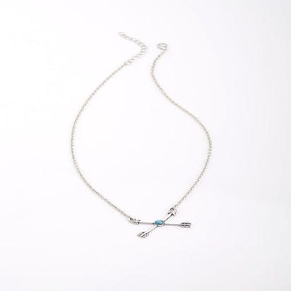 New fashion bohemian style silver plated turquoise arrow pendant AO