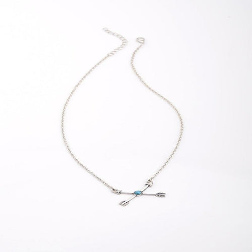 New fashion bohemian style silver plated turquoise arrow pendant AO