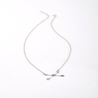 New fashion bohemian style silver plated turquoise arrow pendant AO