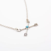 New fashion bohemian style silver plated turquoise arrow pendant AO