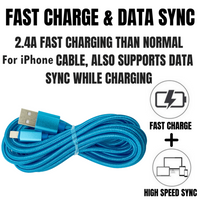 2 Pack 10FT XL Charger Compatible for Iphone Cable Nylon Woven Zebra AO